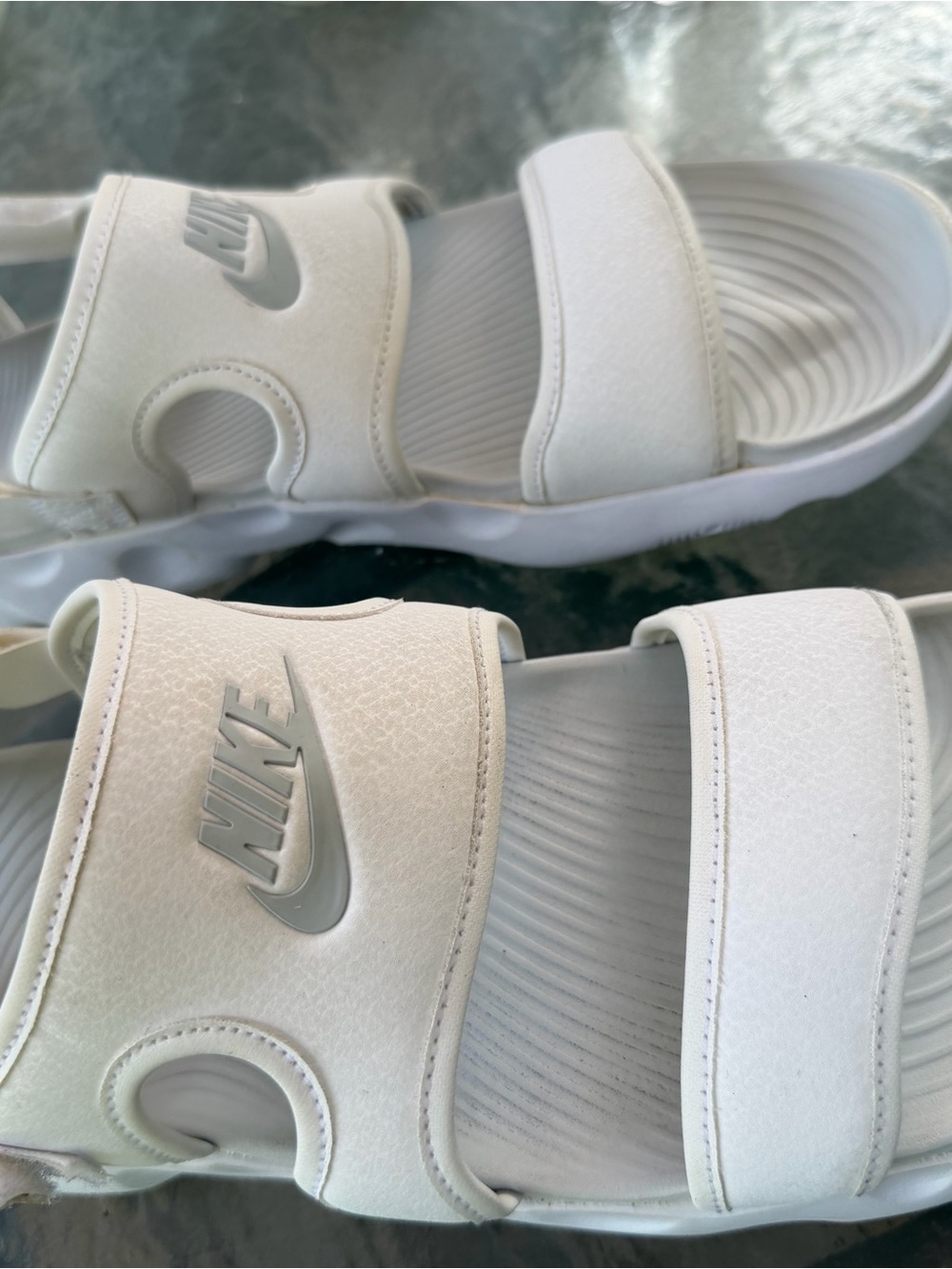 Nike White Women's Athletic Slide Sandals - Picture 6 of 16
